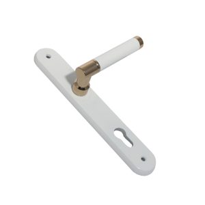 Πόμολο Πλάκα Μονό No4 Ορειχάλκινο Λευκό Όρο Best