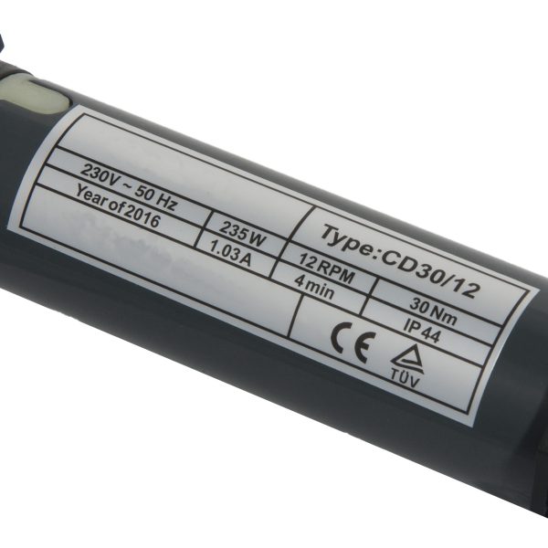 Ηλεκτρικό Μοτερ Ρολού Σωληνωτό Απλό Φ60 30Nm - 50kg - Image 3